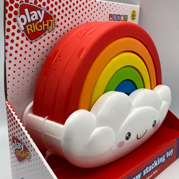 Play Right Rainbow Stacking Toy Develops Fine Motor Skills  Baby 6 Piece Set NEW - Picture 6 of 8